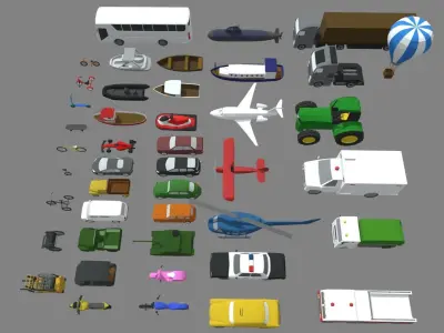 Low Poly Vehicle Pack 01 Low-poly 3D model