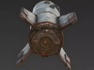 Realistic Rusty Rocket Ship 3D Model Low-poly 3D model