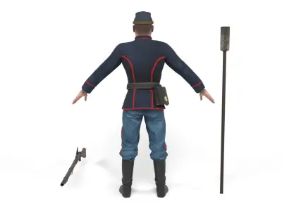 Union Soldier 3 - Artillery Low-poly 3D model