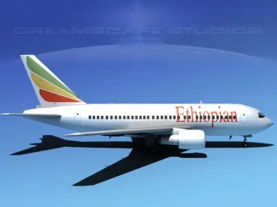 Boeing 767-100 Ethiopian 3D model