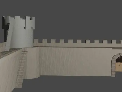 castle Wall Low-poly 3D model