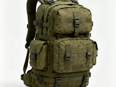 Tactical Military Backpack 3D Model Low-poly 3D model