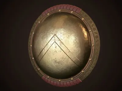 Hoplite Shield Sparta Low-poly 3D model