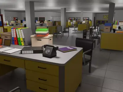 Police Station Low-poly 3D model