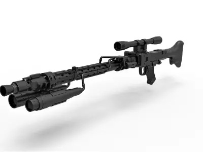 Death Trooper Blaster Rifle DLT-19D from Star Wars 3D model