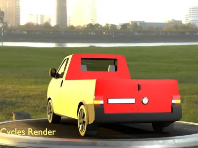City Car 30 Commercial Pickup 3500 Type-C Red Low-poly 3D model