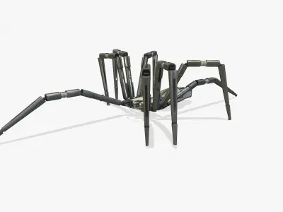 Spider bot v1 rigged and animated Low-poly 3D model