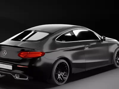 2021 Mercedes-C300 high poly-Rigged 3D model