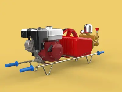 PLUNGER PUMP GASOLINE ENGINE SPRAYER PRESSURE WATER JET CAR WASH 3D model