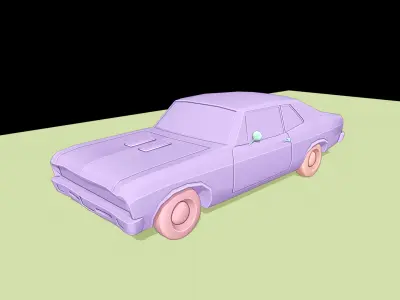 MUSCLE CAR model FREE Free low-poly 3D model