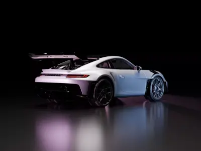 Cinematic Dark Studio Car Render Scene for Blender 3D Model 3D model