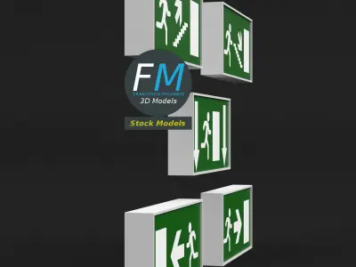 Emergency exit signs 3D model