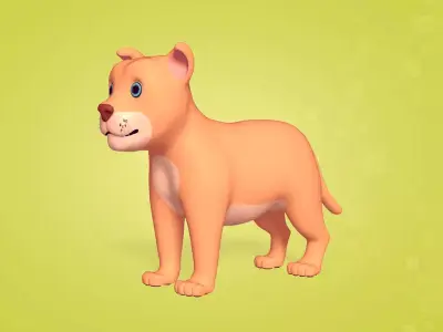 Cartoon Dog Free low-poly 3D model