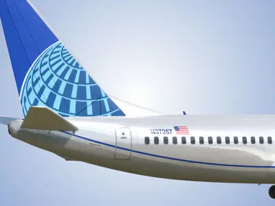 Boeing 737-800 United Air lines Low-poly 3D model