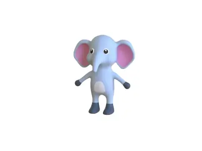 High-Quality 3D Cute Elephant for Games  Low-poly 3D model
