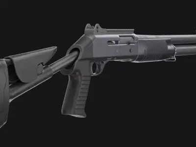 Benelli M4 Tactical Shotgun Low-poly 3D model