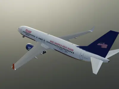 Trump Vance president Boeing  737-800 low poly Low-poly 3D model