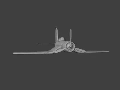 F4U Corsair WWII Fighter Aircraft Low Poly 3D Model 3D model