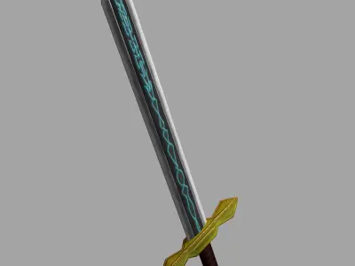Fantasy Broadsword Free low-poly 3D model