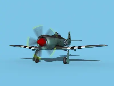 Hawker Sea Fury MKII V03 RN 3D model