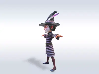 Adorable Witch Halloween Character 3D Model 3D model get