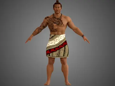 Native Polynesian Male  3D model