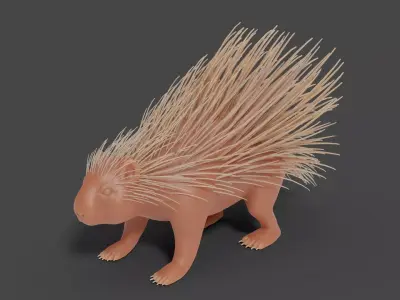 3D Porcupine Sculpture Model 3D model