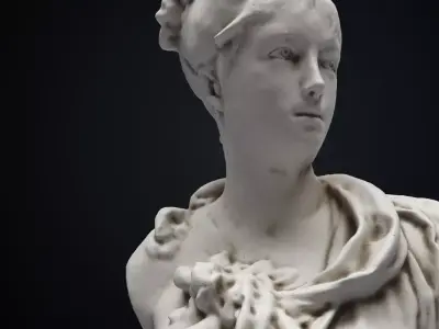 Bust Young Woman Low-poly 3D model