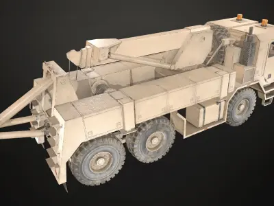 Military Truck V1 - Wrecker Low-poly 3D model