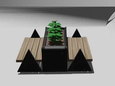  flower bench Free low-poly 3D model
