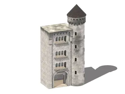Castle Medieval Middle Ages 02 Low Poly PBR Realistic Low-poly 3D model