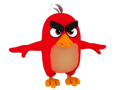 Angry bird Low-poly 3D model