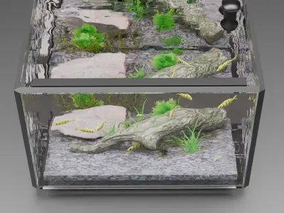 Fish tank Free low-poly 3D model