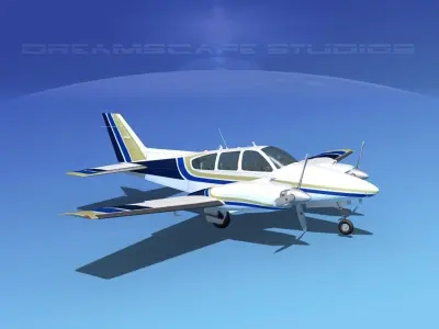 Beechcraft B55 Baron V11 3D model