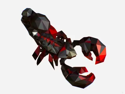 Scorpion - Black Scorpio Animated Low Poly Art  Low-poly 3D model