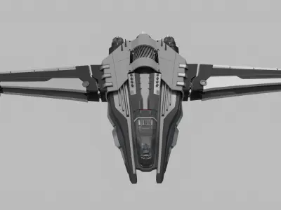 Scifi Ship with Interior 3D model