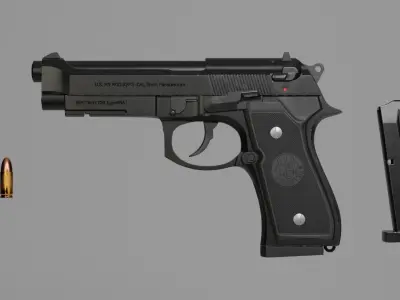 Beretta M9A1 92FS Low-poly 3D model
