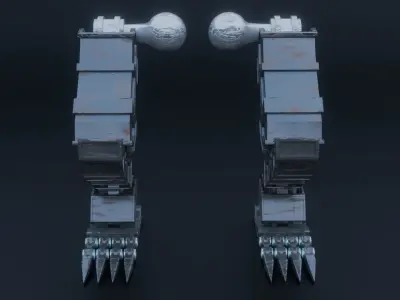 Mecha Limbs Rigged Robot Legs Game Ready Low-poly 3D model