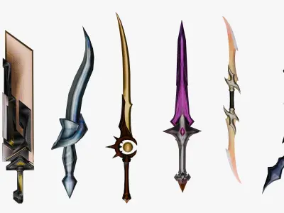 15 Stylized Sword Models Pack 2 - Low Poly Low-poly 3D model