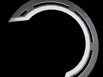 Military titanium sickle Low-poly 3D model