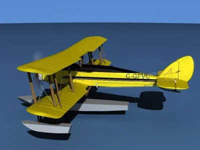 Airco DH-4 V04 Bush Seaplane 3D model