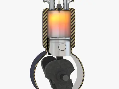 Four Stroke Engine Animation 3D model