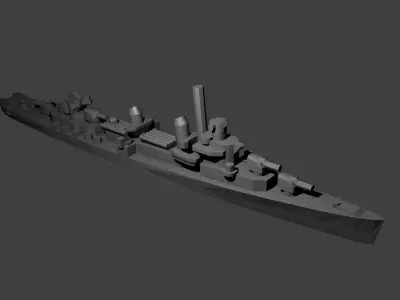 Fletcher Class Destroyer Warship 3D print model
