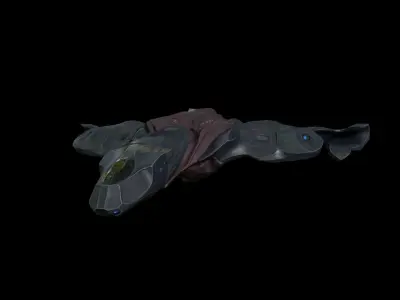Spaceship Butterfly Low-poly 3D model