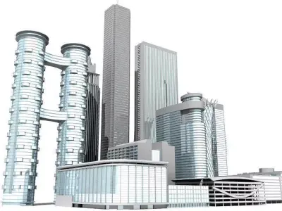 11 Achitectural Building Set 3D model