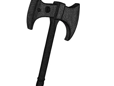 Fantasy DoubleBladed Battle Axe 3D model