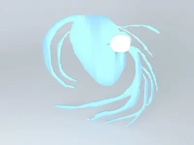 face fish with long hair Free 3D model