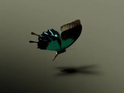 Animated Butterfly Low-poly 3D model