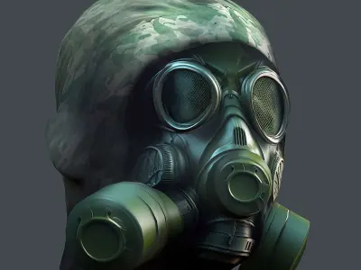 Helmet 3d model military combat Military scifi Low-poly 3D model Low-poly 3D model