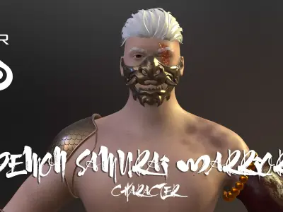 Demonic Samurai Warrior - Stylized Game Ready Character Low-poly 3D model